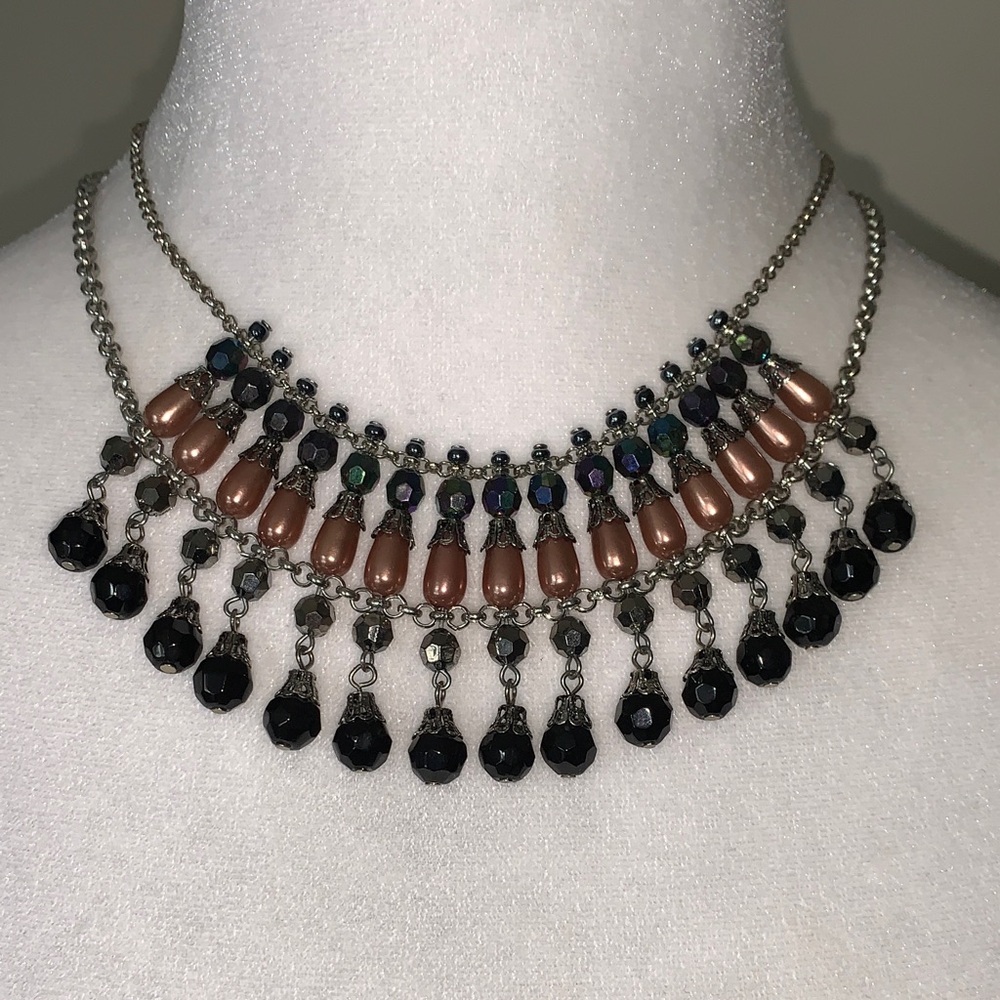 Elegant Robert Rose Egyptian Style Beaded Collar Necklace EUC